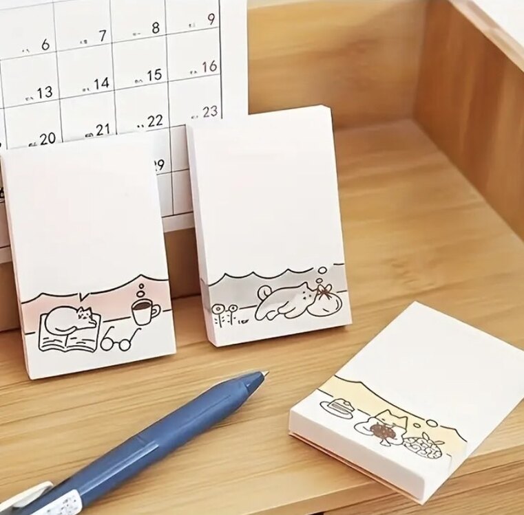 Kedi Karikatür Yapışkan Not Kağıtları