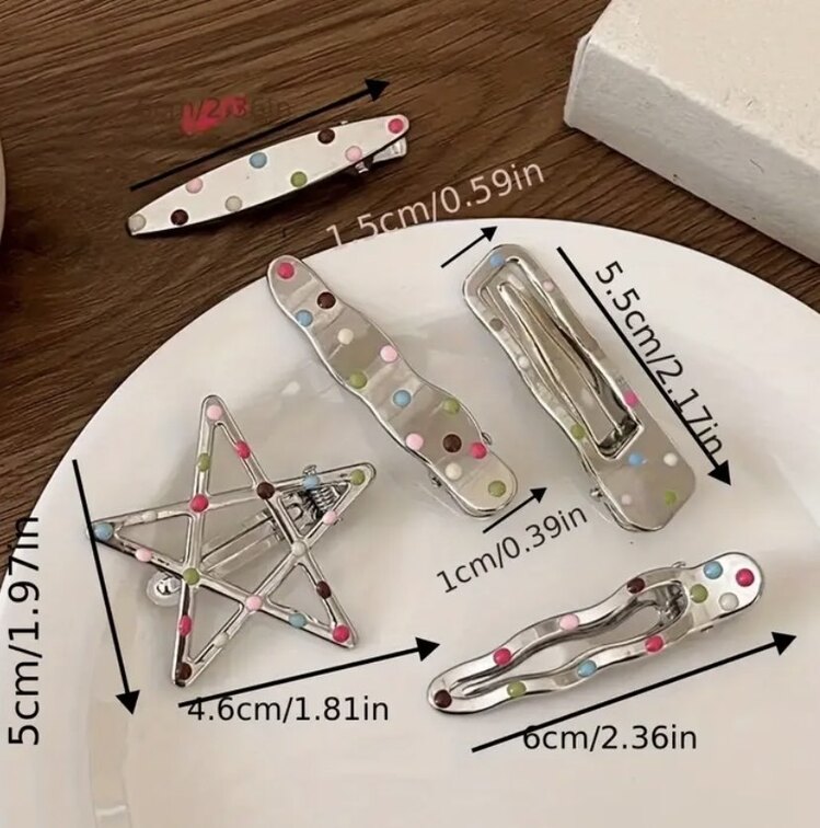 7 li paket Gümüş Renk Toka Seti
