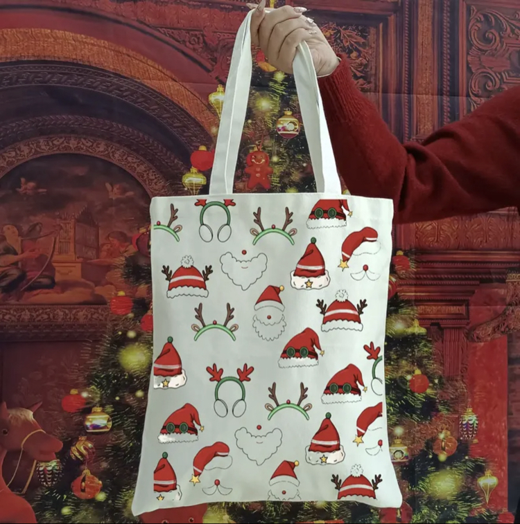 Kanvas Noel Alışveriş Çantası