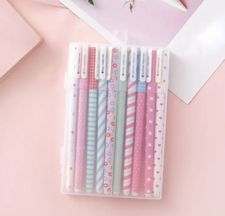 1 set Çok Renkli Jel Kalem Seti