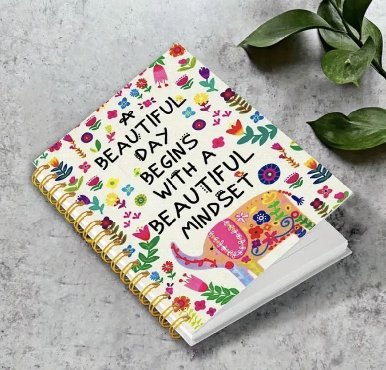 Fil ve Çiçek Tasarımlı Defter