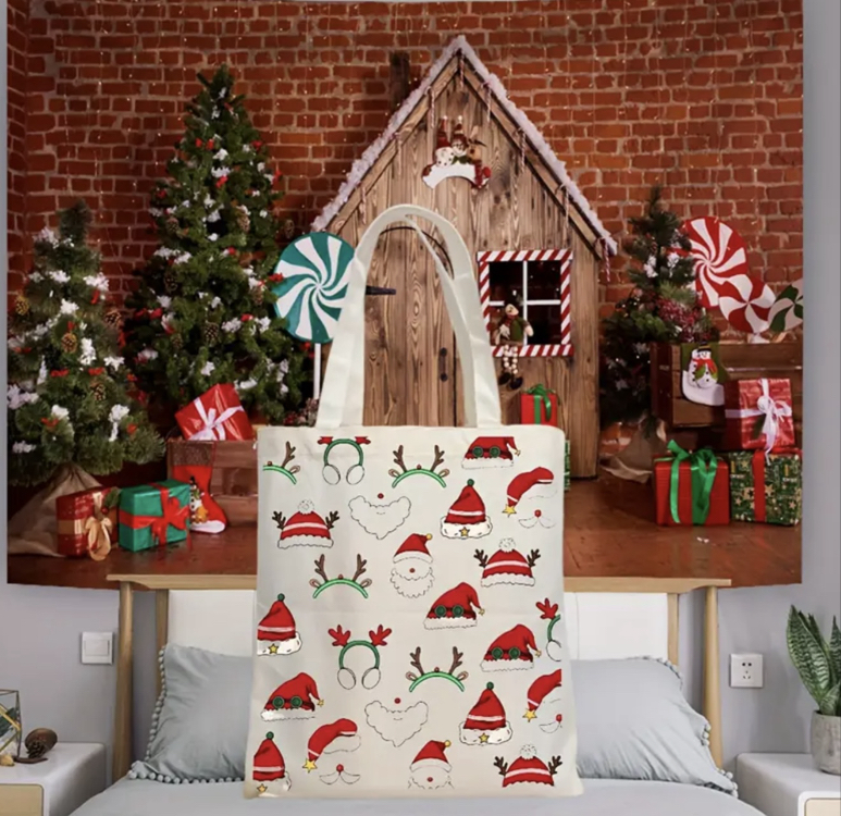 Kanvas Noel Alışveriş Çantası