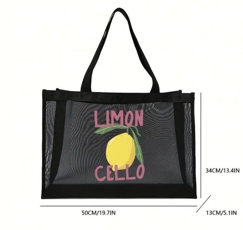 Limon Desenli Örgü Büyük Çanta