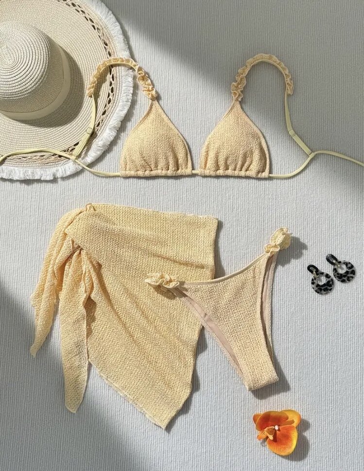 Yarım Etekli Bikini Takımı-3parça