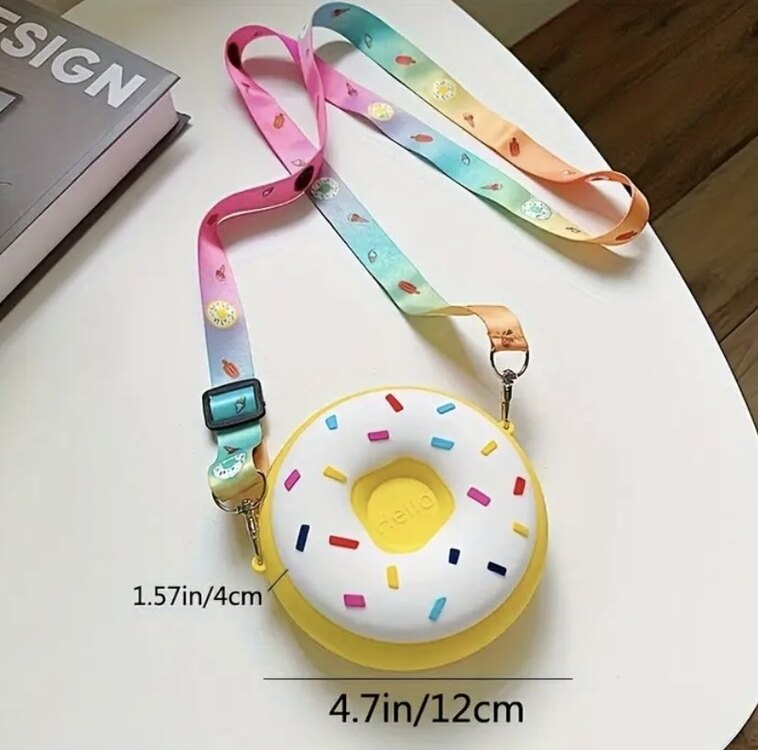 Sevimli Donut Şeklinde Silikon Para Cüzdanı