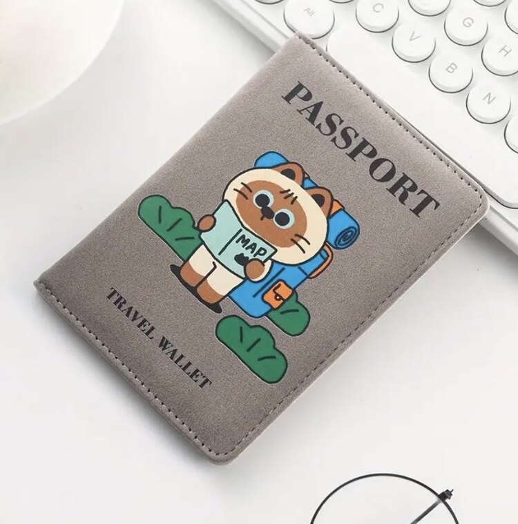 Sevimli Kedi Pasaport Seyahat Cüzdanı