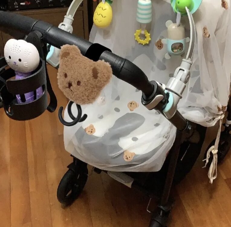Stroller Hook Sevimli Ayı Stroller Alışveriş Çantası Klipsi