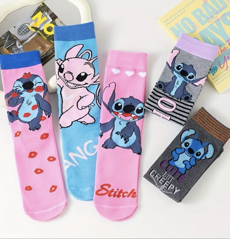 Disney Stitch Karikatür Çorap