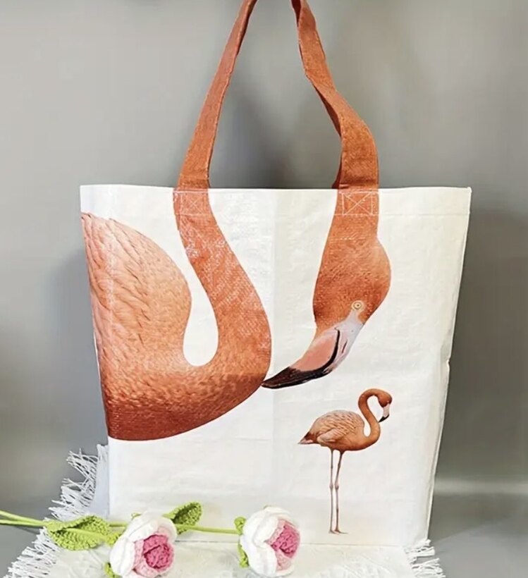 Flamingo Desenli Tote Çanta