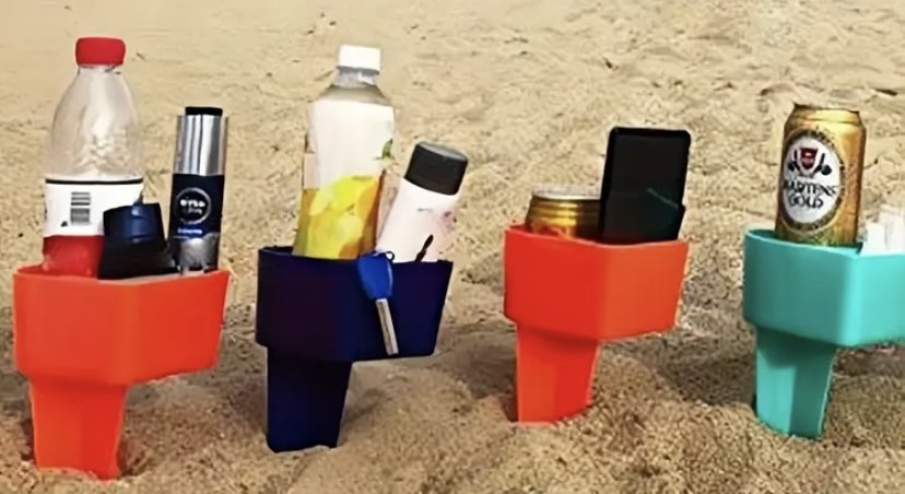 Plaj Bardak Tutucu Set.Telefon ve Atıştırmalık Bölümleri ile