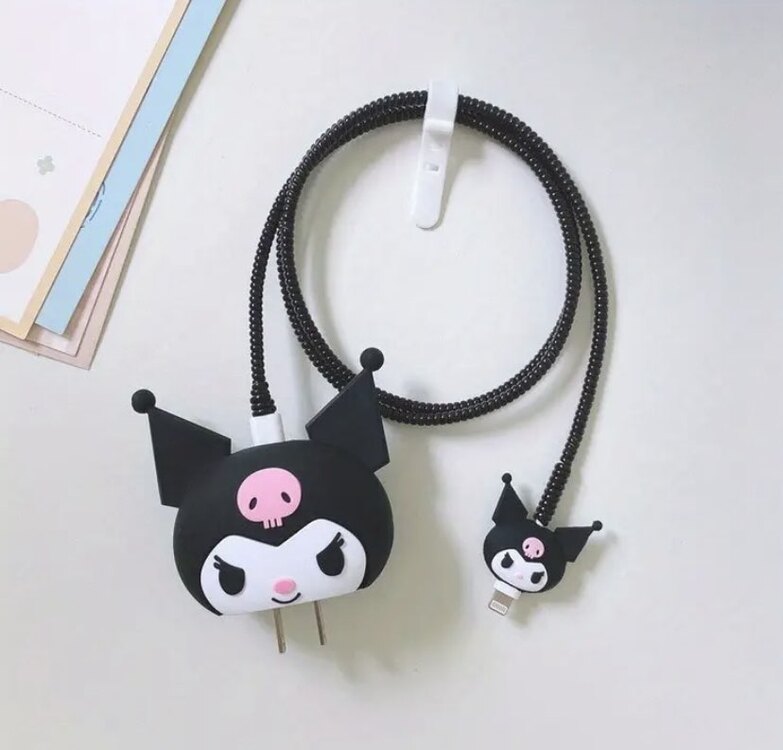 Sanrio Kuromi Temalı Sevimli  Karikatür Koruyucu Sarj Kılıfı