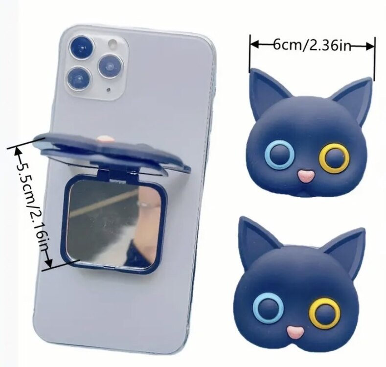 Sevimli Karikatür Kedi Silikon Telefon Tutucu