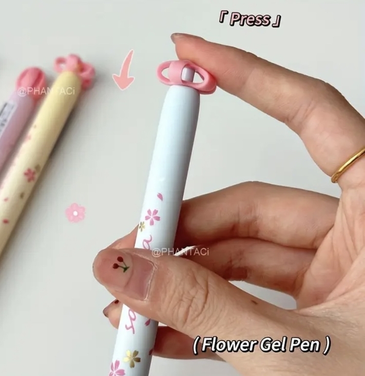 4 lü paket Kücük Kiraz Çiçeği Jel Kalem