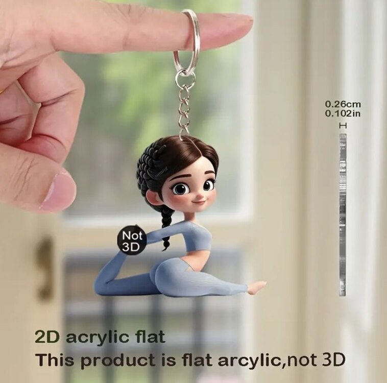 Sevimli Yoga Esneme Anahtarlık 