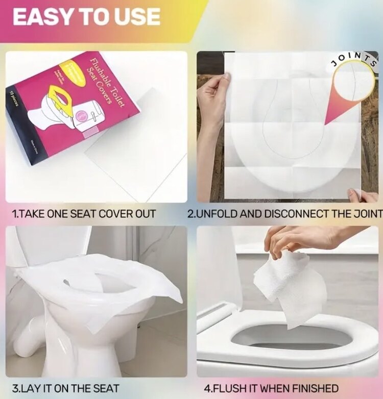 10 lu paket Tek Kullanımlık Tuvalet Kapak Örtüsü