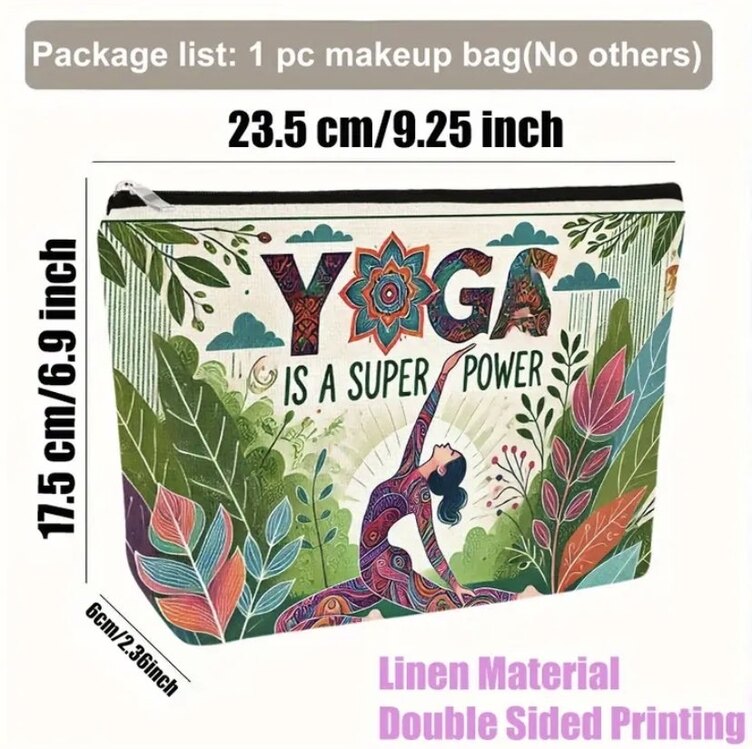 Yoga Süper Güç Keten Makyaj Çantası