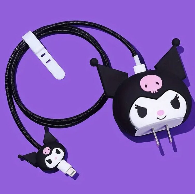 Sanrio Kuromi Temalı Sevimli  Karikatür Koruyucu Sarj Kılıfı
