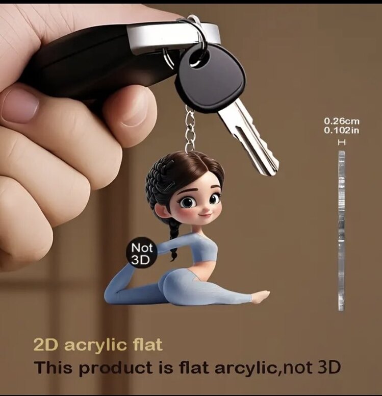 Sevimli Yoga Esneme Anahtarlık 