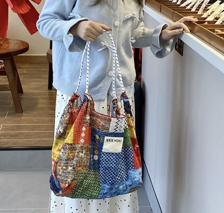 Bohem Patchwork Omuz Çantası
