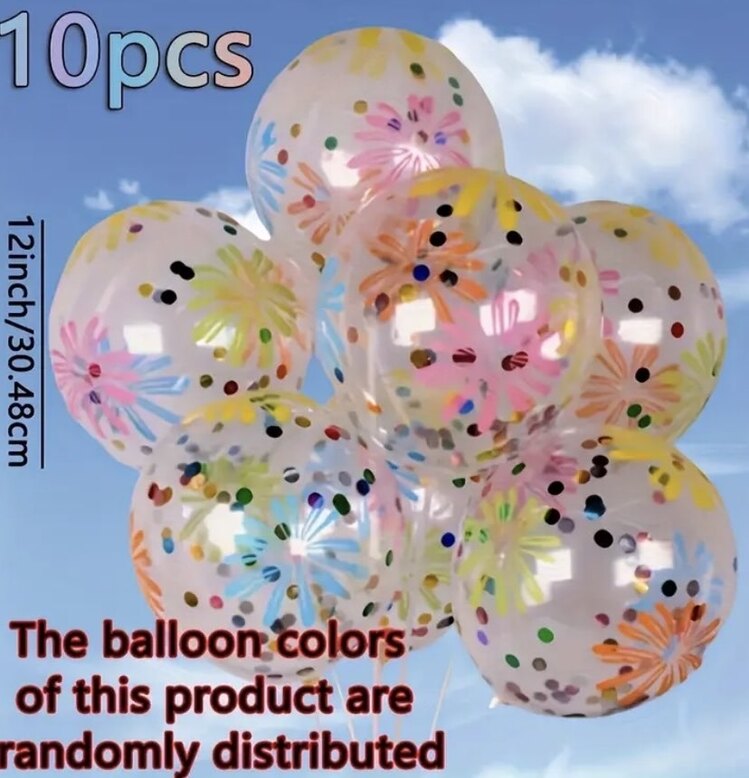10 lu Paket Gökkuşağı Renkli Balonlar