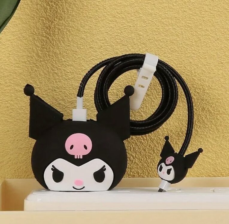 Sanrio Kuromi Temalı Sevimli  Karikatür Koruyucu Sarj Kılıfı