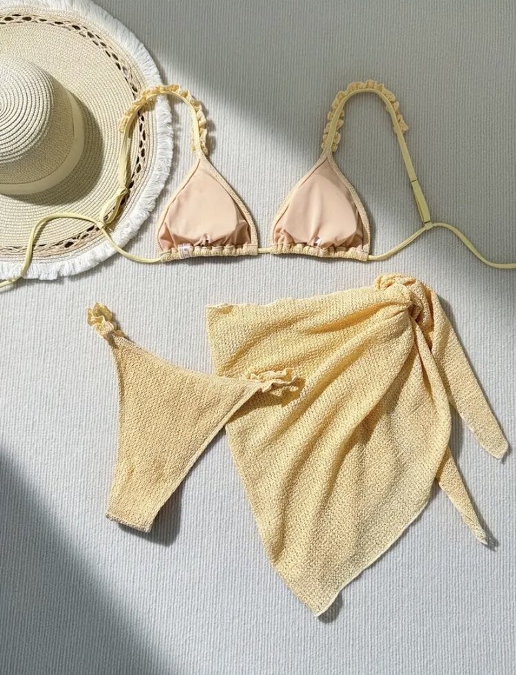 Yarım Etekli Bikini Takımı-3parça