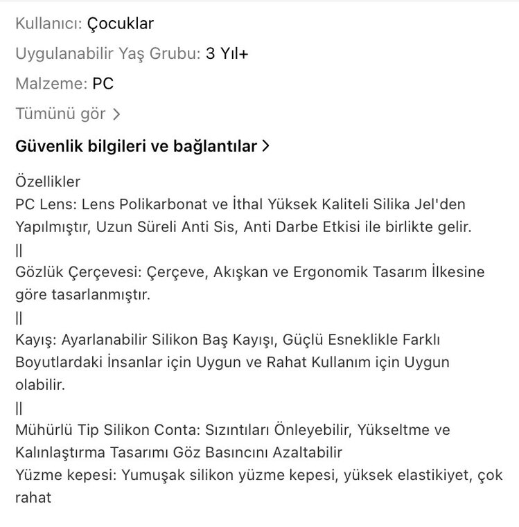 Gençler için Denizkızı Temalı Yüzme Gözlüğü& Slikon Bone Seti