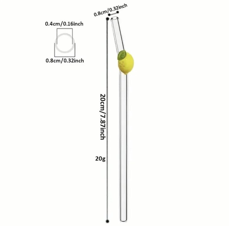 2 li Limon Detaylı Cam Pipet