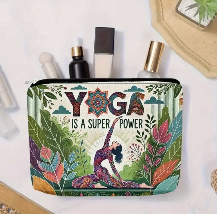 Yoga Süper Güç Keten Makyaj Çantası