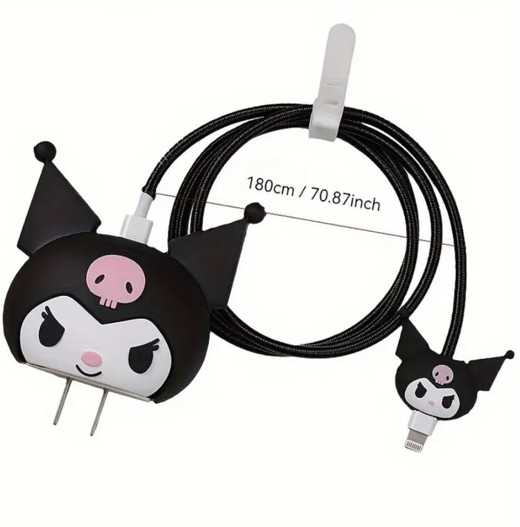 Sanrio Kuromi Temalı Sevimli  Karikatür Koruyucu Sarj Kılıfı