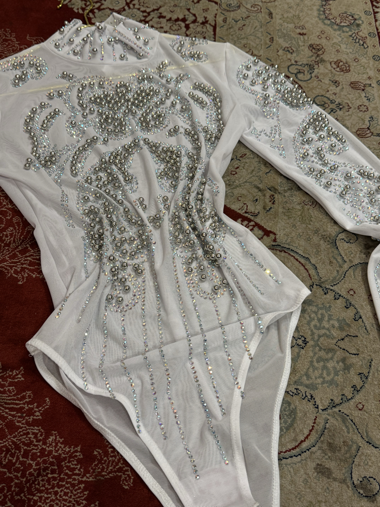 ZIMBA İŞLEMELİ BEYAZ BODYSUIT