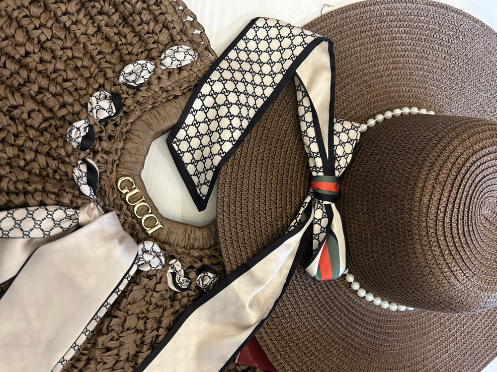 GUCCİ KAHVE HASIR ÇANTA