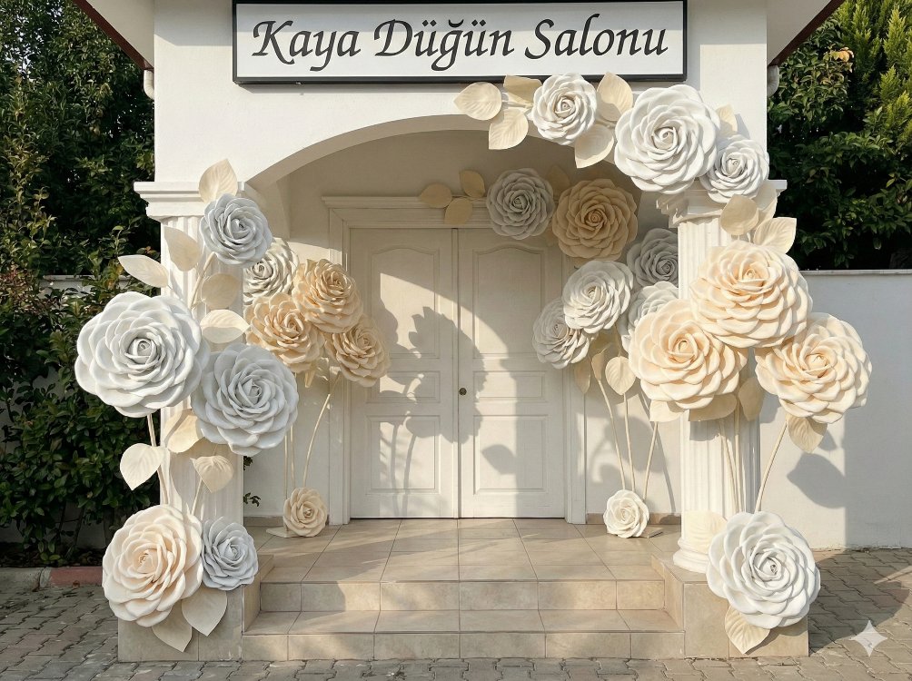 3lü çiçek krem beyaz - MEVANIN EVA ÇİÇEKLERİ