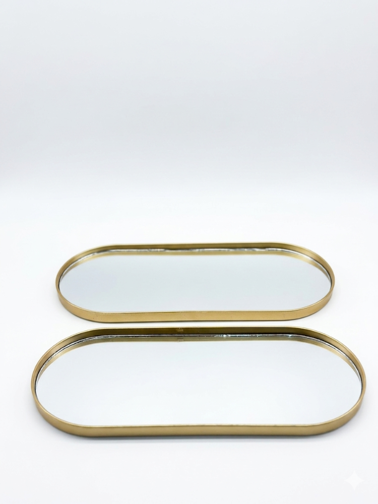 2'li Oval Sunumluk Gold
