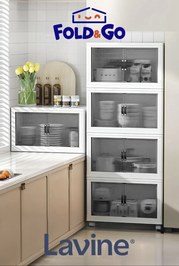 obido Lavine Fold&go 4'lü Portatif Organizer Tekerlekli Dolap Çok Amaçlı