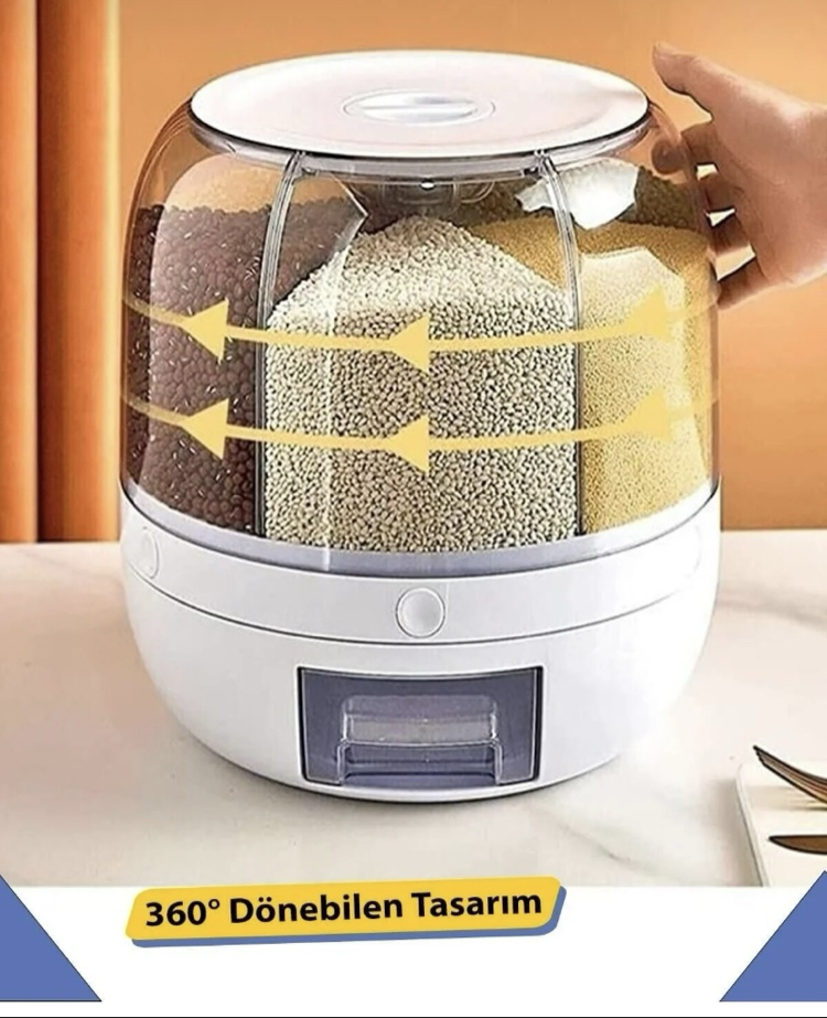Deductly Kuru Gıda Ve Bakliyat Organizeri (her bölme 1 kg)360°