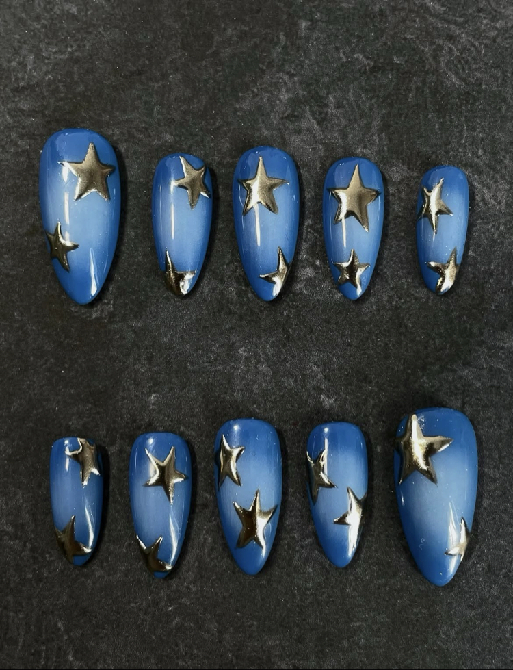 Gold Stars Nail Set