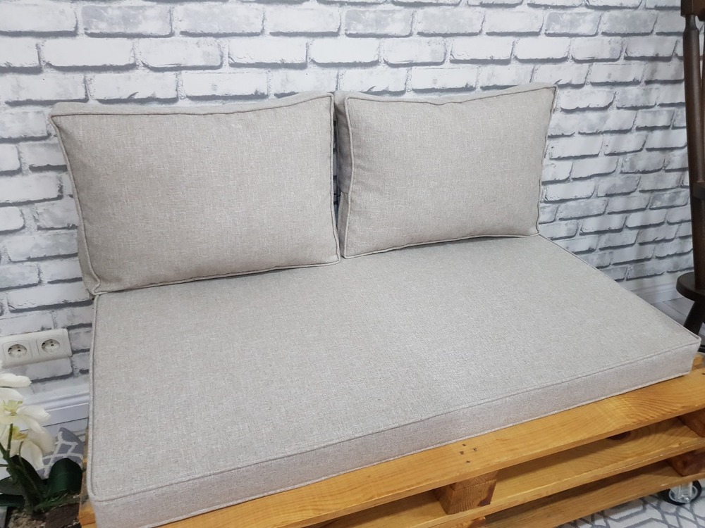 Onlarca Renk Seçenekli Keten Dokulu Sedir Palet Kafe Minderi 