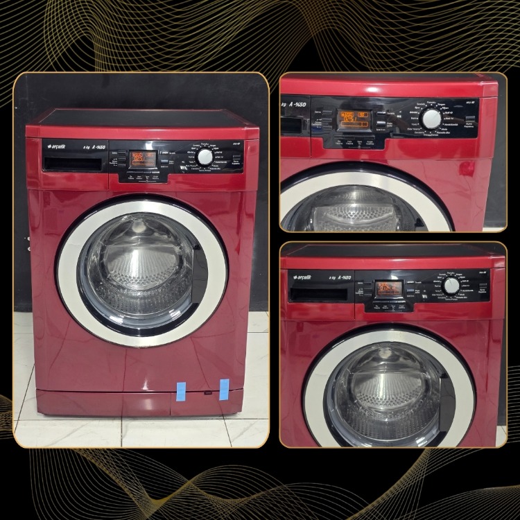 SIFIRLANMIŞ ARÇELİK BORDO 8 KG 1200 DEVİR ÇAMAŞIR MAKİNESİ