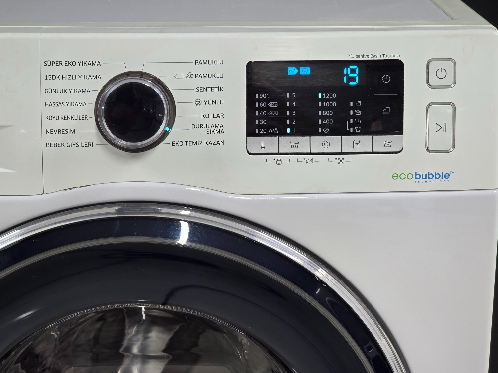 SIFIRLANMIŞ SAMSUNG ECO BUBBLE 9 KG 1200 DEVİR ÇAMAŞIR MAKİNESİ