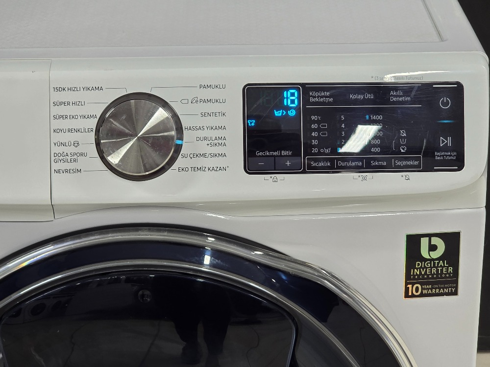 SIFIRLANMIŞ SAMSUNG ECO BUBBLE 10 KG 1400 DEVİR ÇAMAŞIR MAKİNESİ