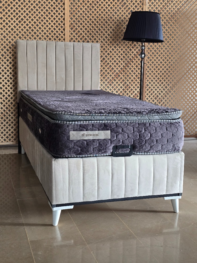 EVİN KREM 90-190 YATAK BAZA BAŞLIK SETİ