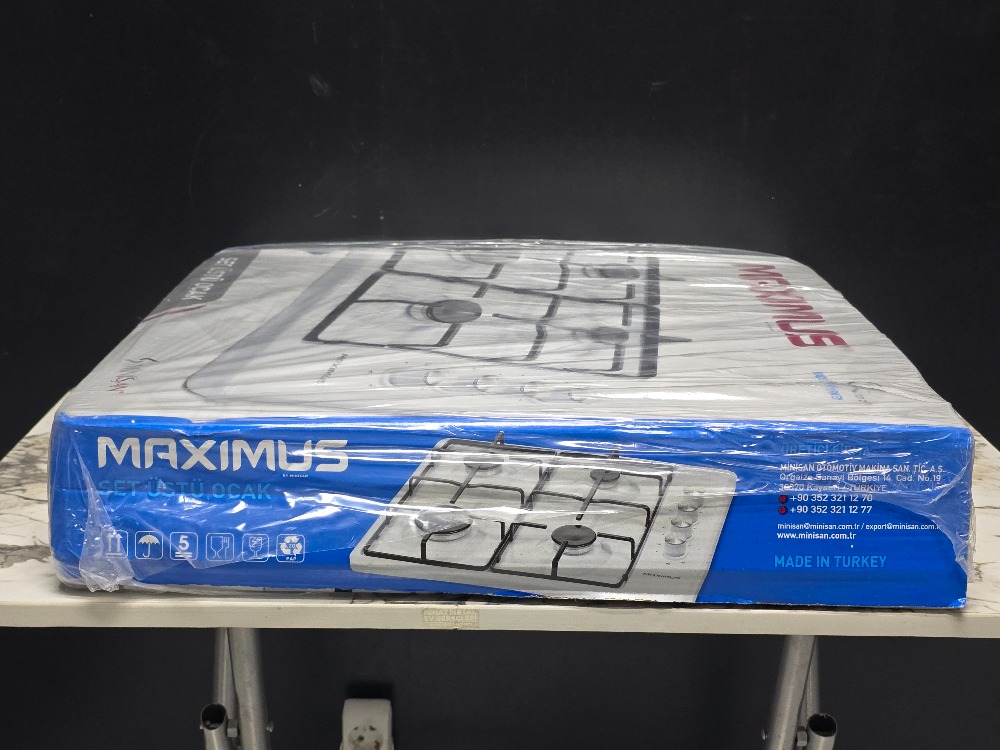 MAXIMUS BEYAZ ÇAKMAKLI GAZ EMNİYETLİ SET ÜSTÜ OCAK