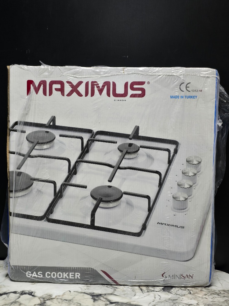 MAXIMUS BEYAZ ÇAKMAKLI GAZ EMNİYETLİ SET ÜSTÜ OCAK