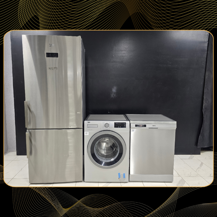 SIFIRLANMIŞ BEKO INOX 3'LÜ BEYAZ EŞYA SETİ