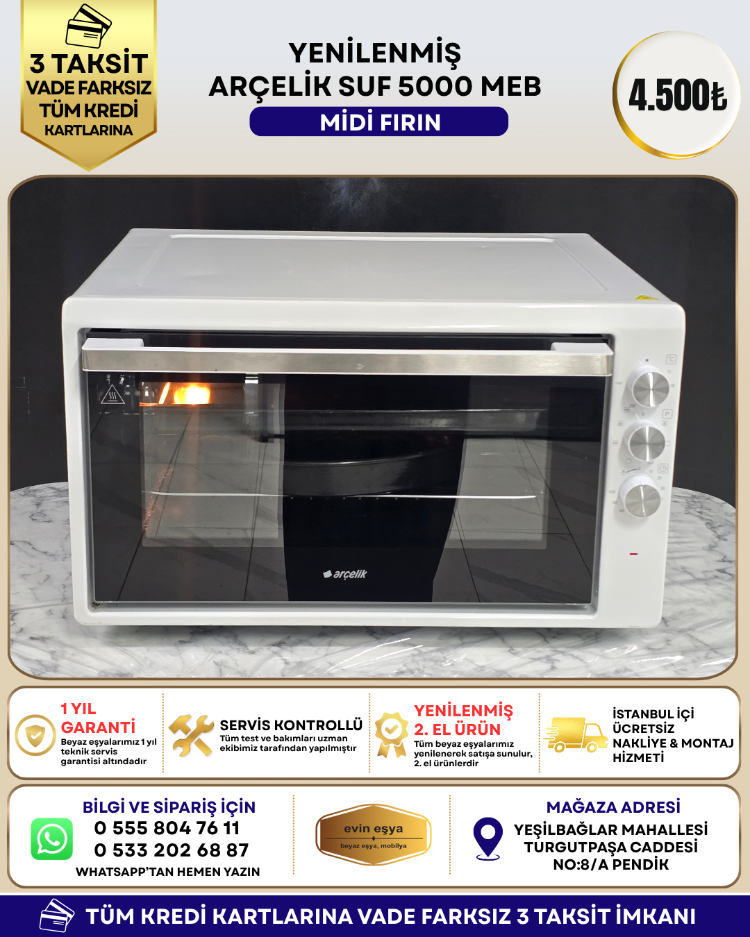 ARÇELİK SUF 5000 MEB MİDİ FIRIN