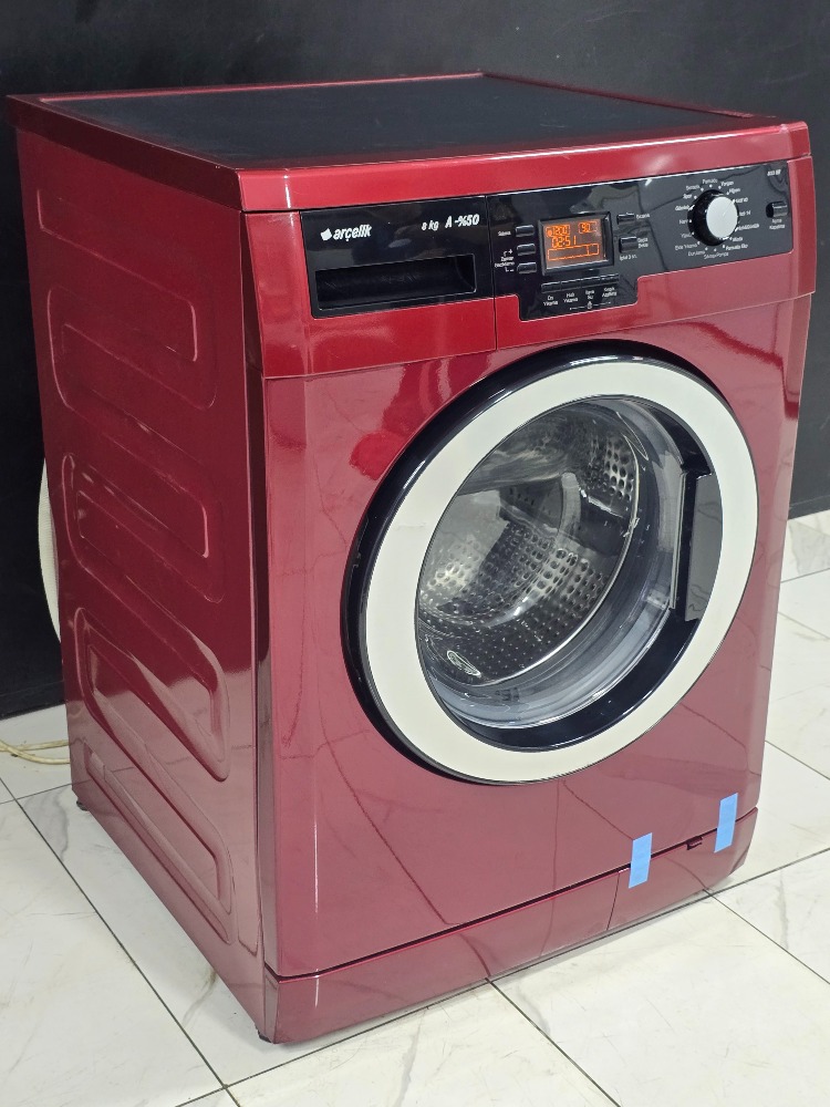 SIFIRLANMIŞ ARÇELİK BORDO 8 KG 1200 DEVİR ÇAMAŞIR MAKİNESİ
