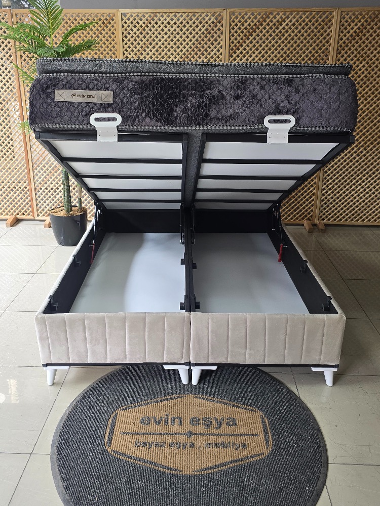 EVİN KREM 160-200 YATAK BAZA BAŞLIK SETİ