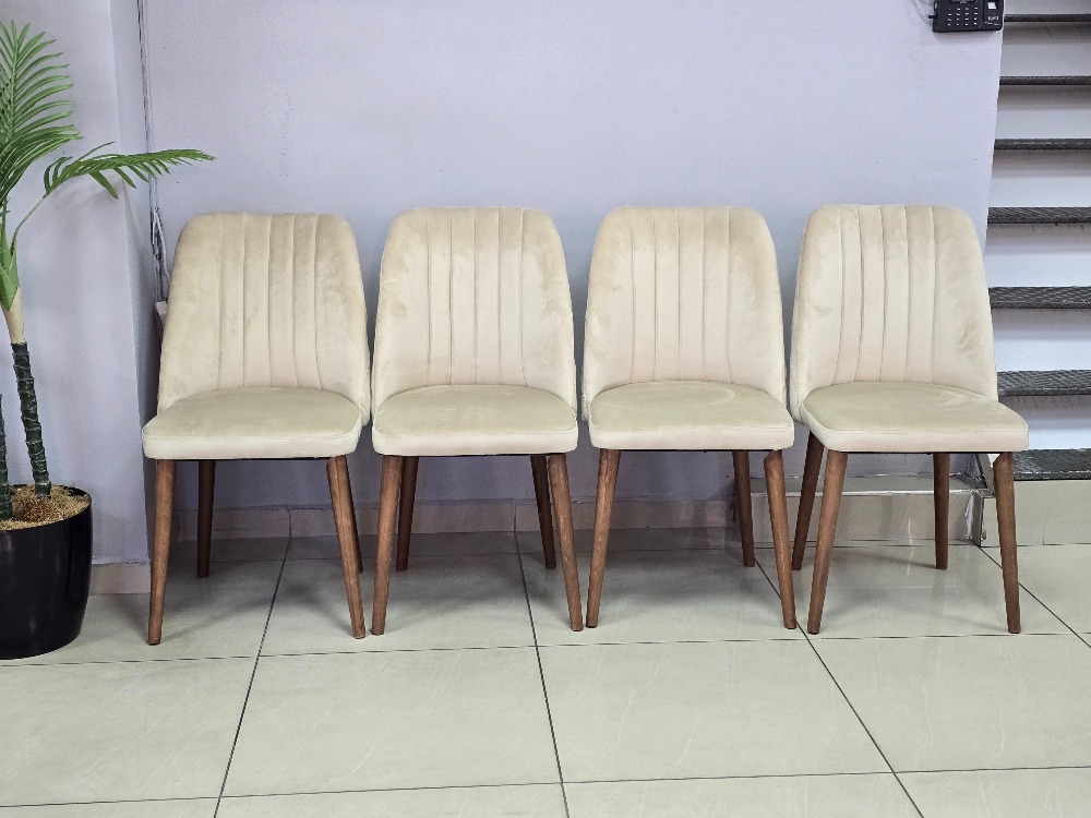 4 ADET SELEN KREM SANDALYE
