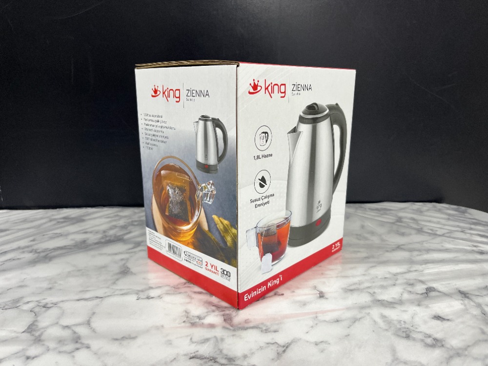 KİNG ZİENNA 1.8 LT PASLANMAZ ÇELİK GÖVDELİ KETTLE